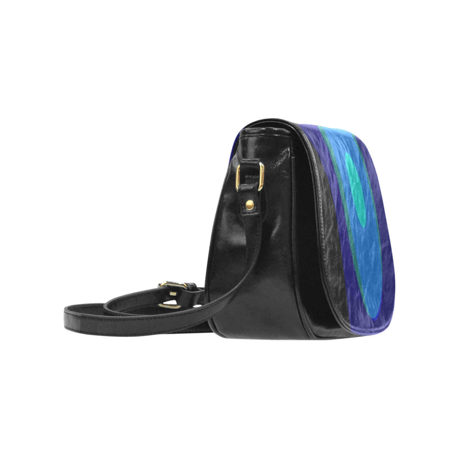 Dimensional Blue Abstract 915 Classic Saddle Bag/Small (Model 1648)
