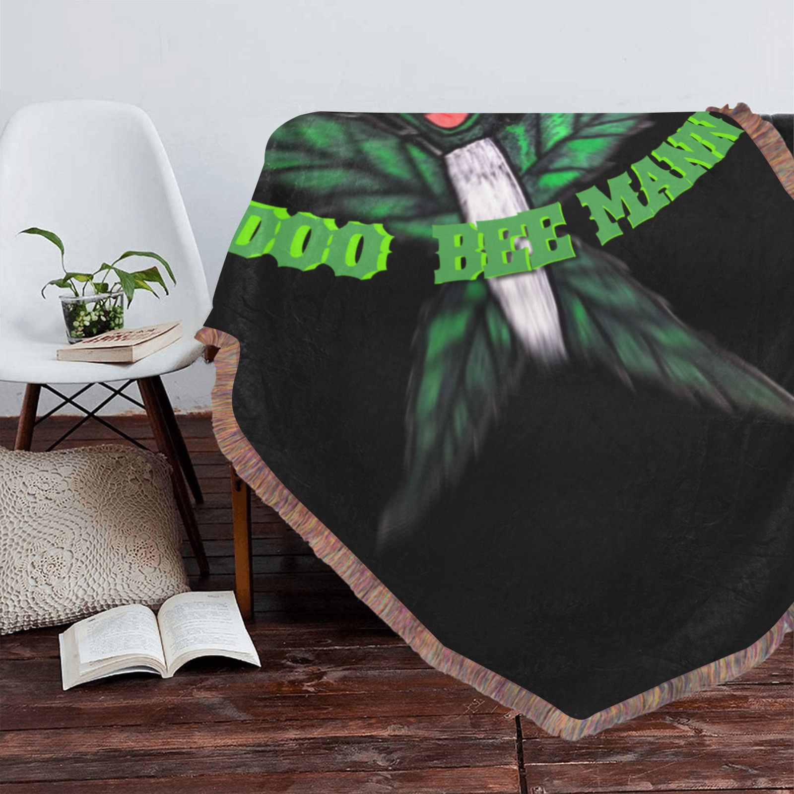 DOO-BEE-MANN- blanket Ultra-Soft Fringe Blanket 60"x80" (Mixed Green)