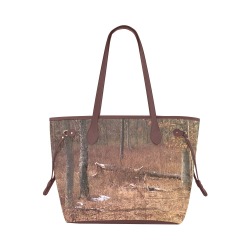 Falling tree in the woods Clover Canvas Tote Bag (Model 1661)