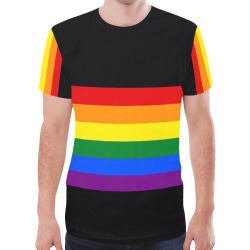Gay Pride Rainbow Flag Stripes New All Over Print T-shirt for Men (Model T45)