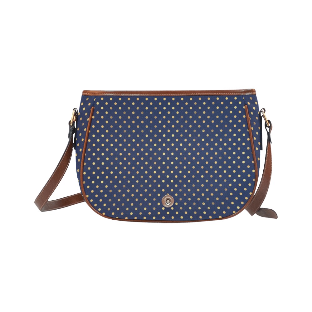 Navy with Polka Dots Saddle Bag/Large (Model 1649)