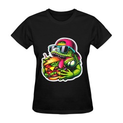IGUANA EATING CHEESEBURGER 3 Sunny Women's T-shirt (Model T05)