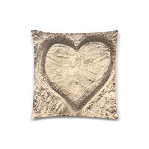 Love in the Sand Collection Custom Zippered Pillow Case 18"x18"(Twin Sides)