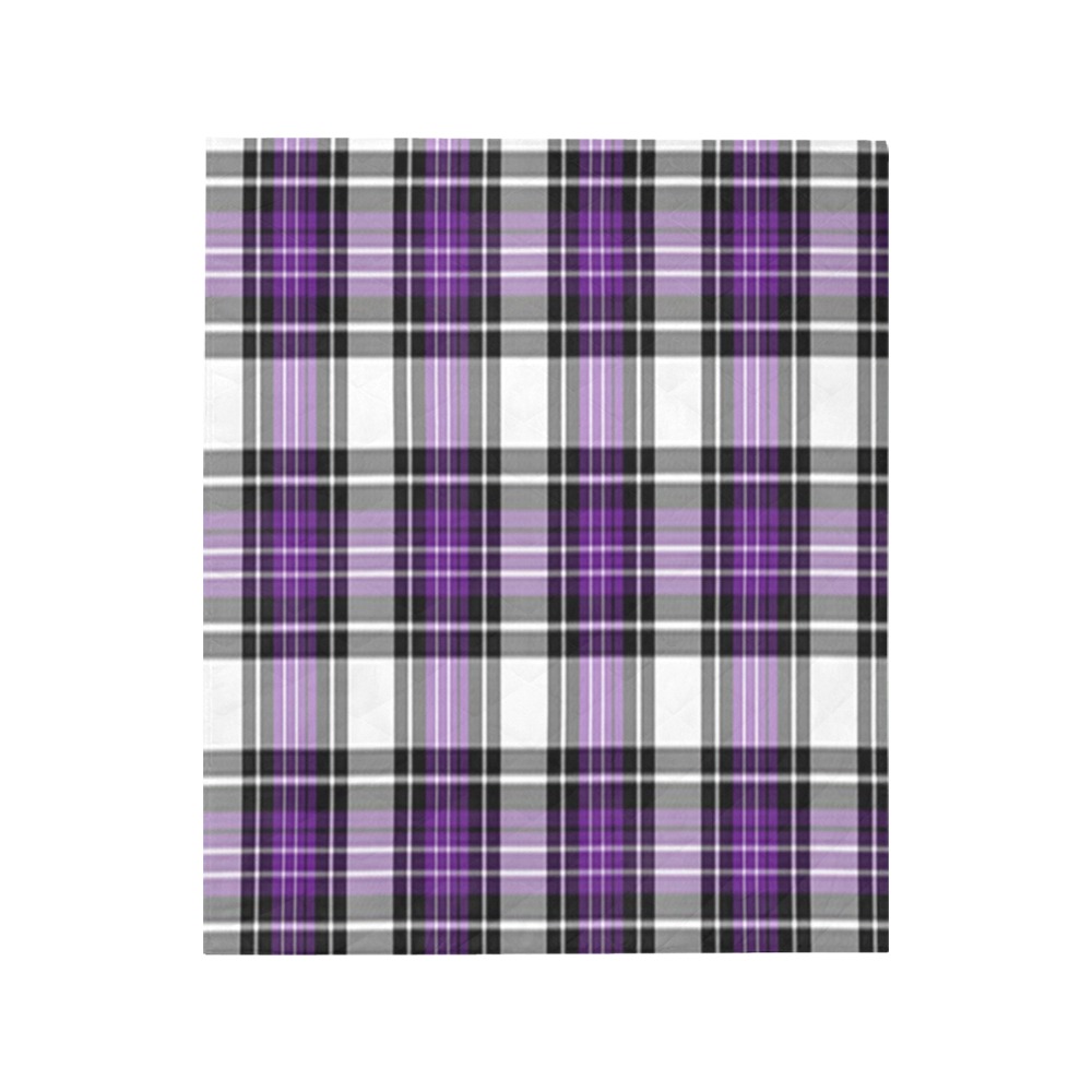 Purple Black Plaid Quilt 50"x60"