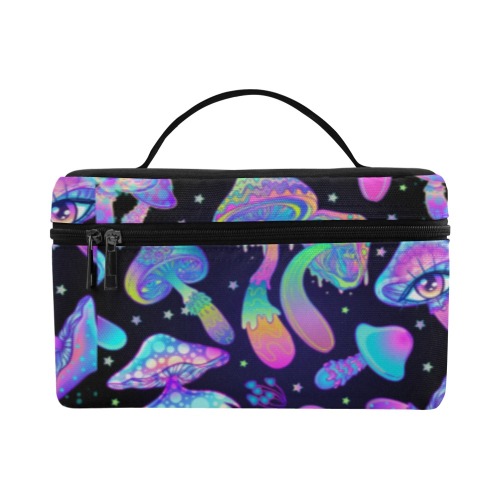 Trippy Neon Mushrooms large Cosmetic Bag Cosmetic Bag/Large (Model 1658)