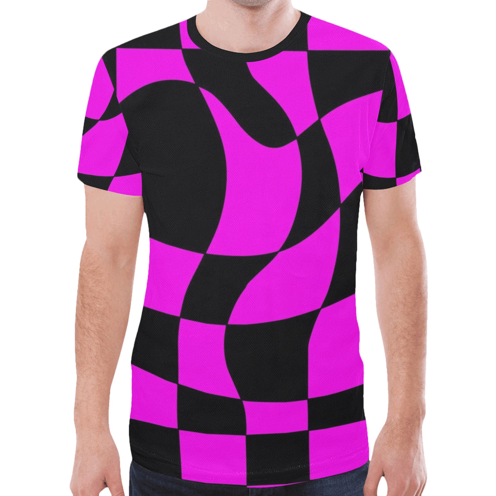 Purple and Black Abstract New All Over Print T-shirt for Men (Model T45)