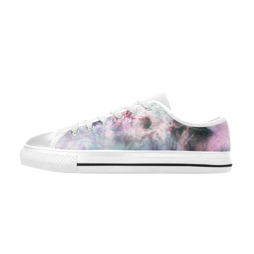 Colorful electric marbling Women's Classic Canvas Shoes (Model 018)