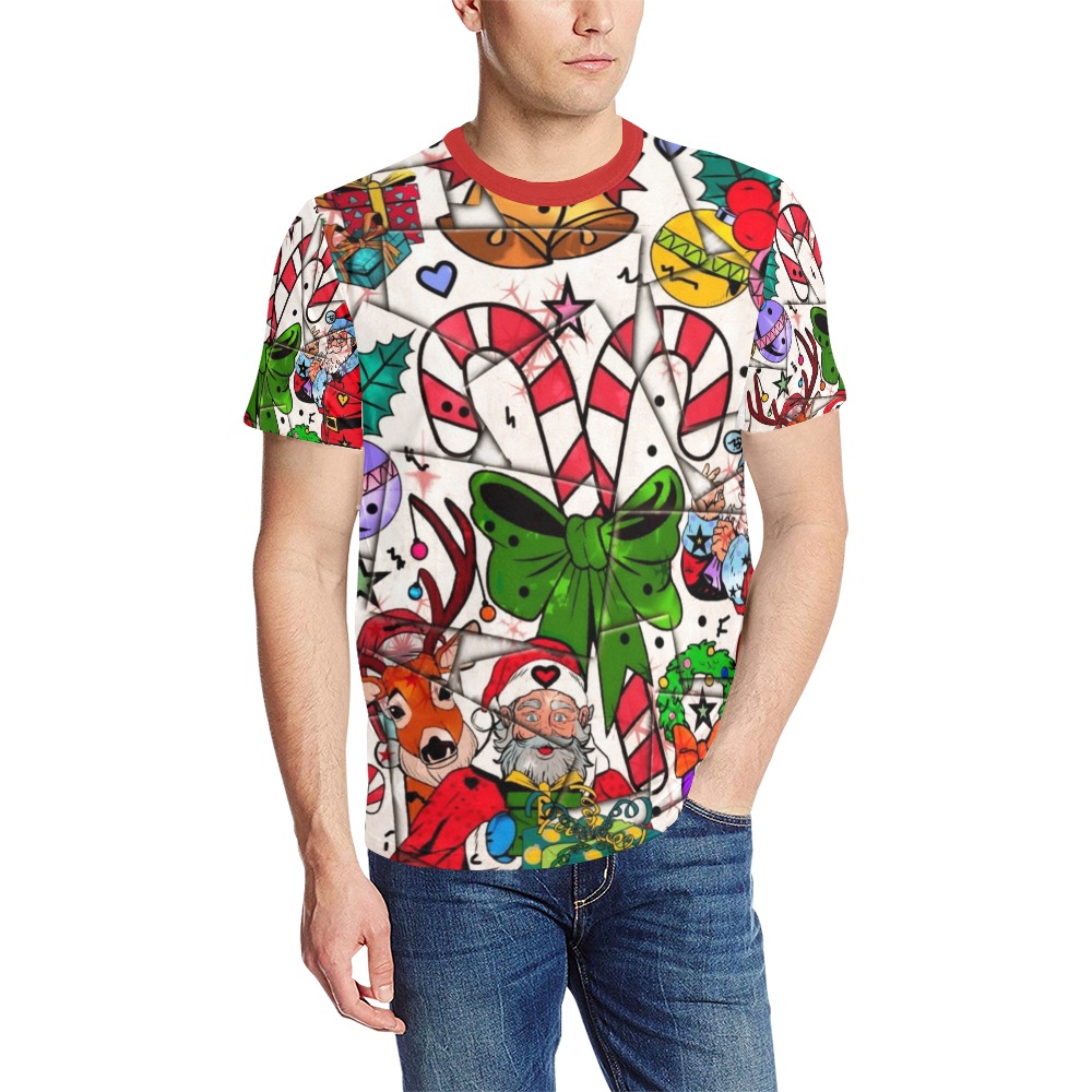 Holy Guacamole by Nico Bielow Men's All Over Print T-Shirt (Solid Color Neck) (Model T63)