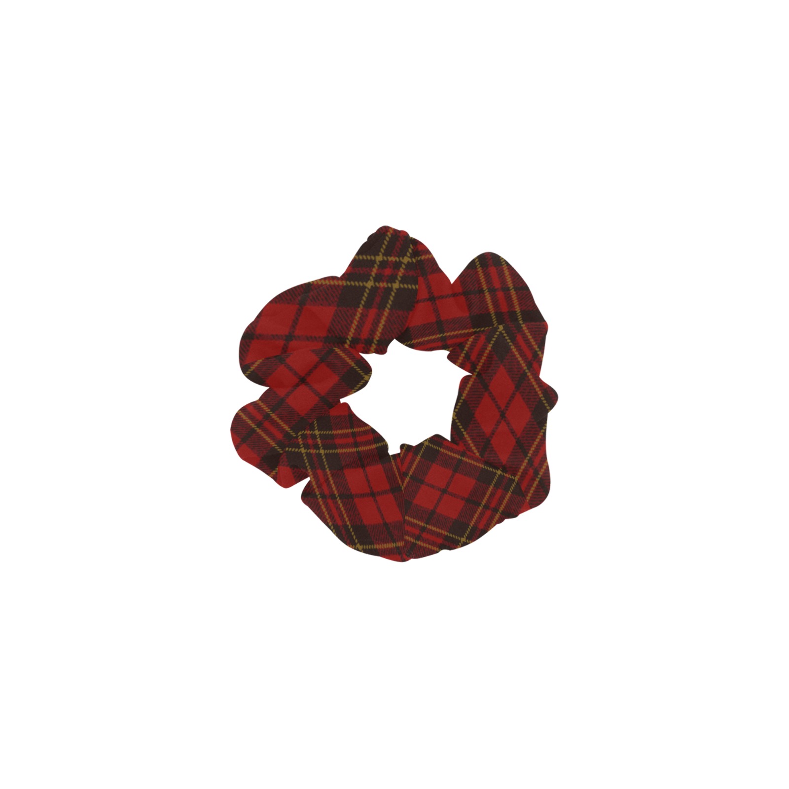 Red tartan plaid winter Christmas pattern holidays All Over Print Hair Scrunchie