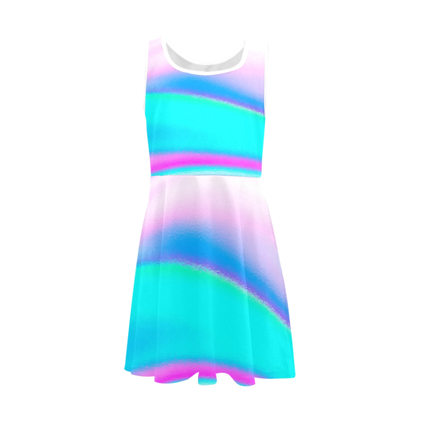 Pink and Blue Gradient Girls' Sleeveless Sundress (Model D56)