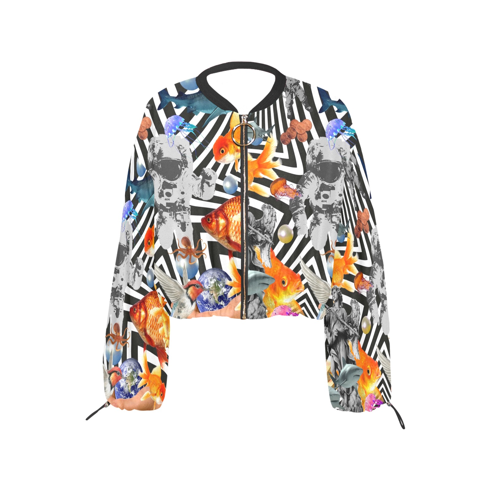 POINT OF ENTRY 2 Cropped Chiffon Jacket for Women (Model H30)