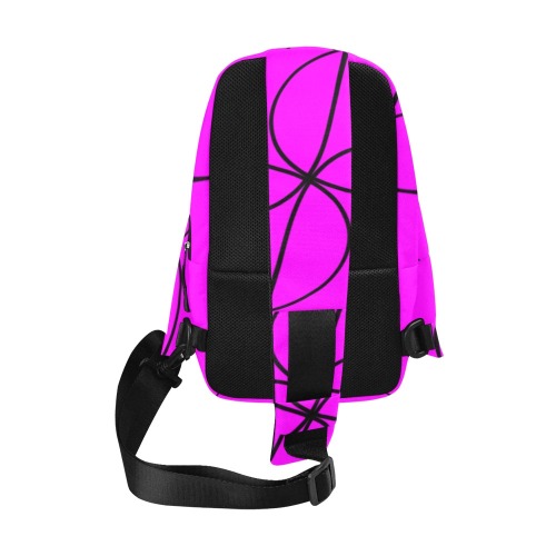 Black InterlockingCircles Twirled Pink Chest Bag (Model 1678)