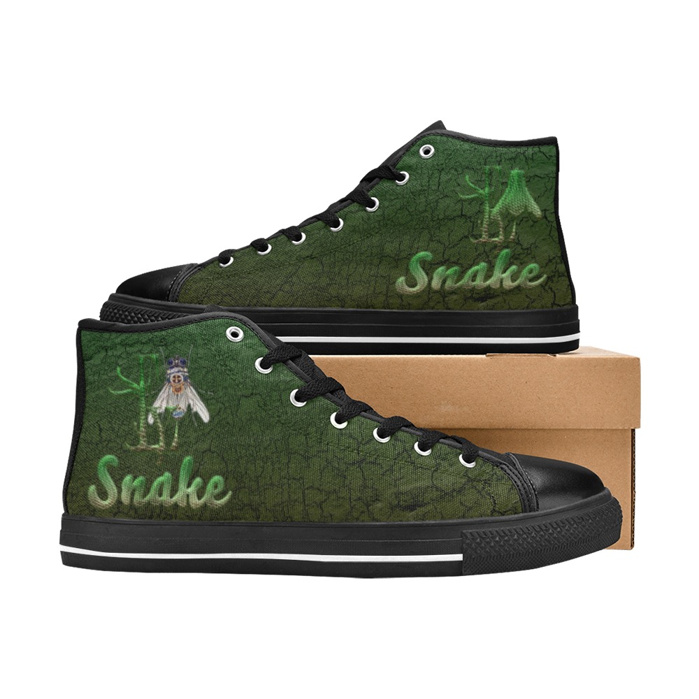 Snake Collectable Fly Women's Classic High Top Canvas Shoes (Model 017)