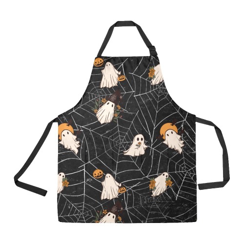Vintage Ghost Halloween Apron All Over Print Apron