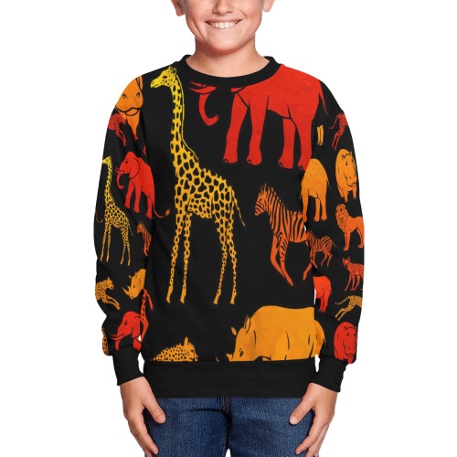 Kids African Animals Kids' All Over Print Sweatshirt (Model H37)