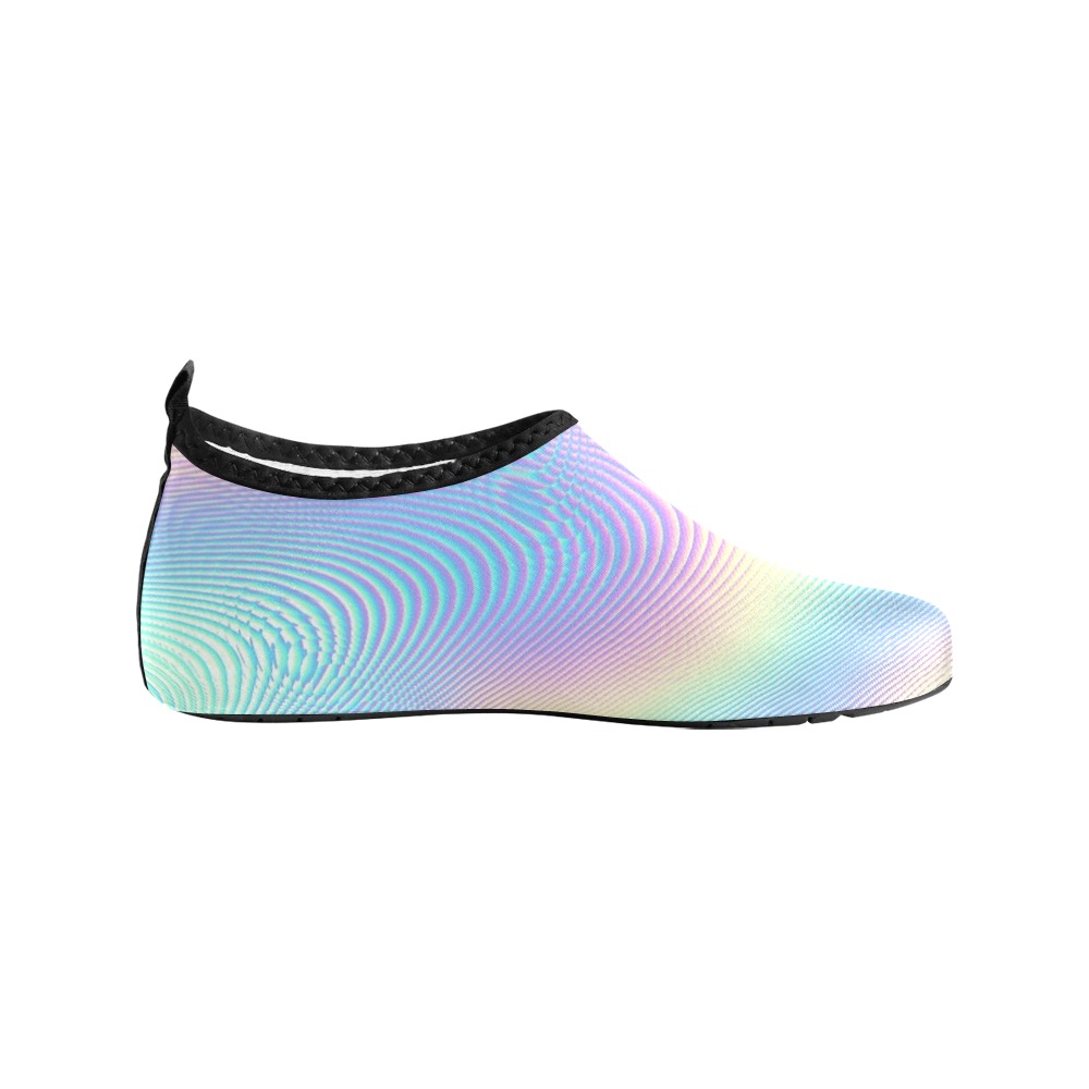 Holographic Rainbow Prints Men's Slip-On Water Shoes (Model 056)