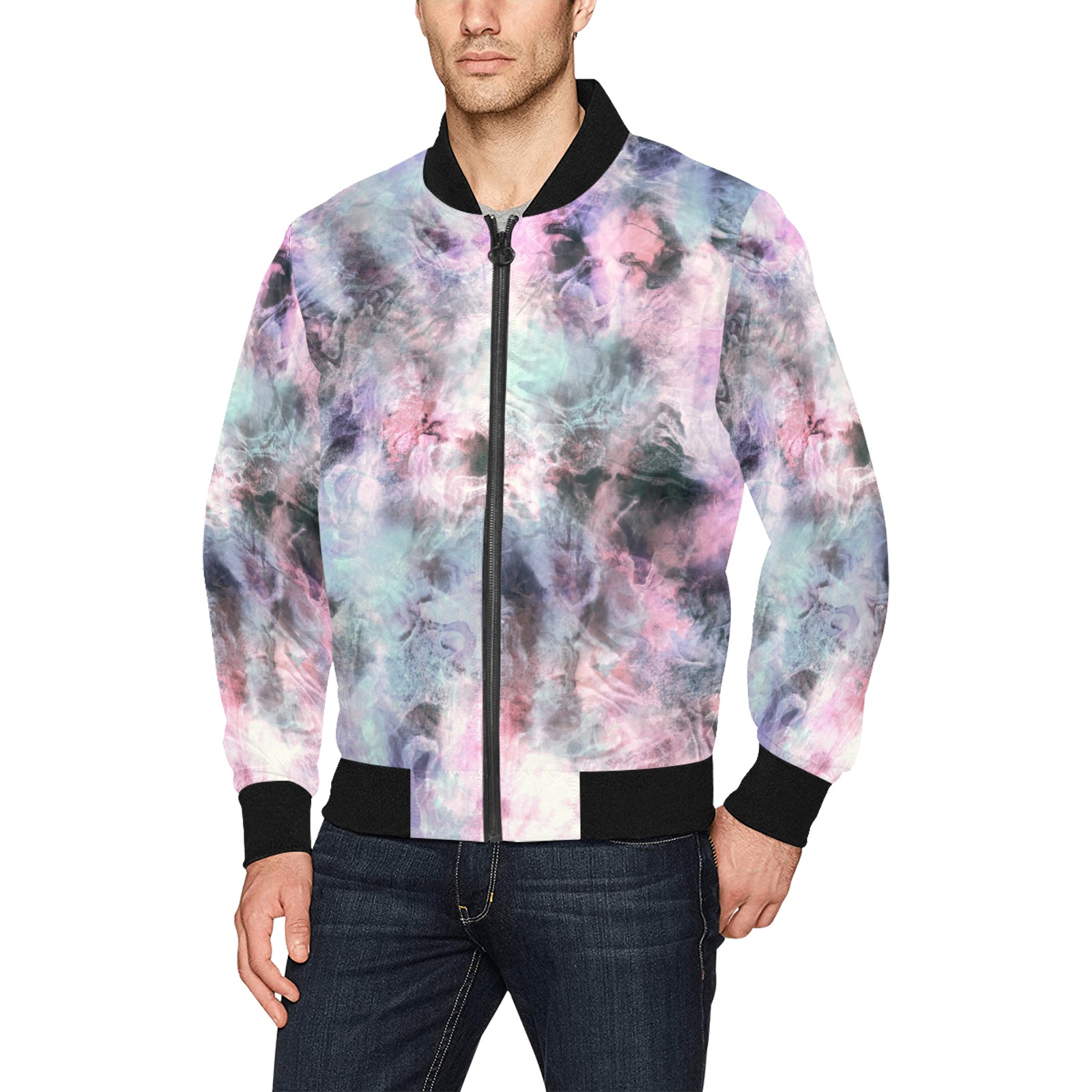 Colorful electric marbling All Over Print Bomber Jacket for Men (Model H31)