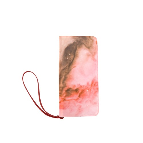 Pink marbled space 01 Women's Clutch Wallet (Model 1637)