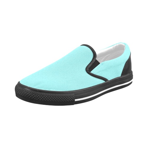 color ice blue Men's Slip-on Canvas Shoes (Model 019)