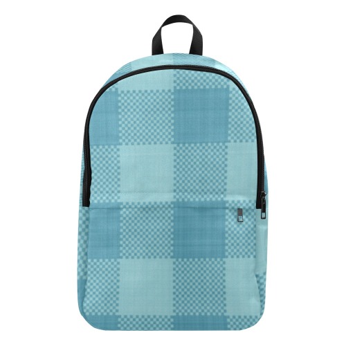 Turquoise Plaid Fabric Backpack for Adult (Model 1659)