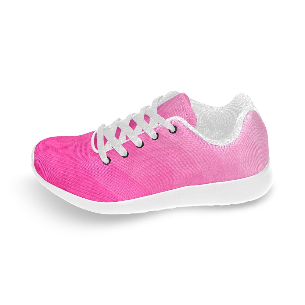 Hot pink gradient geometric mesh pattern Women’s Running Shoes (Model 020)