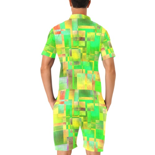 summer cubes Men's Short Sleeve Jumpsuit