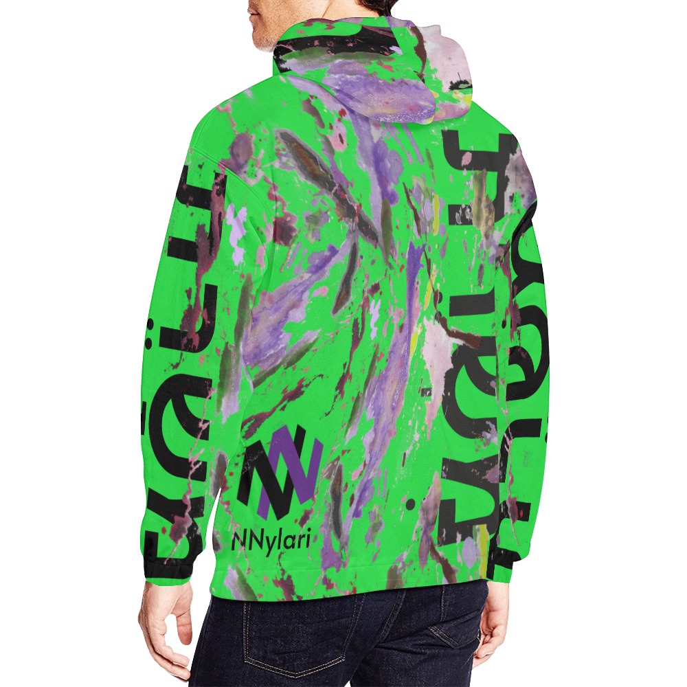 Servant Men Color Blast p Hoodie Green All Over Print Hoodie for Men (USA Size) (Model H13)