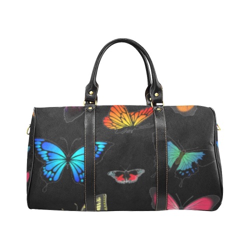 Butterflies travel bag (Black) New Waterproof Travel Bag/Small (Model 1639)