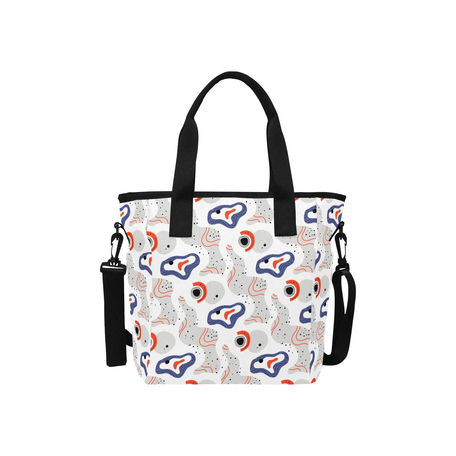 Elegant Abstract Mid Century Pattern Tote Bag with Shoulder Strap (Model 1724)
