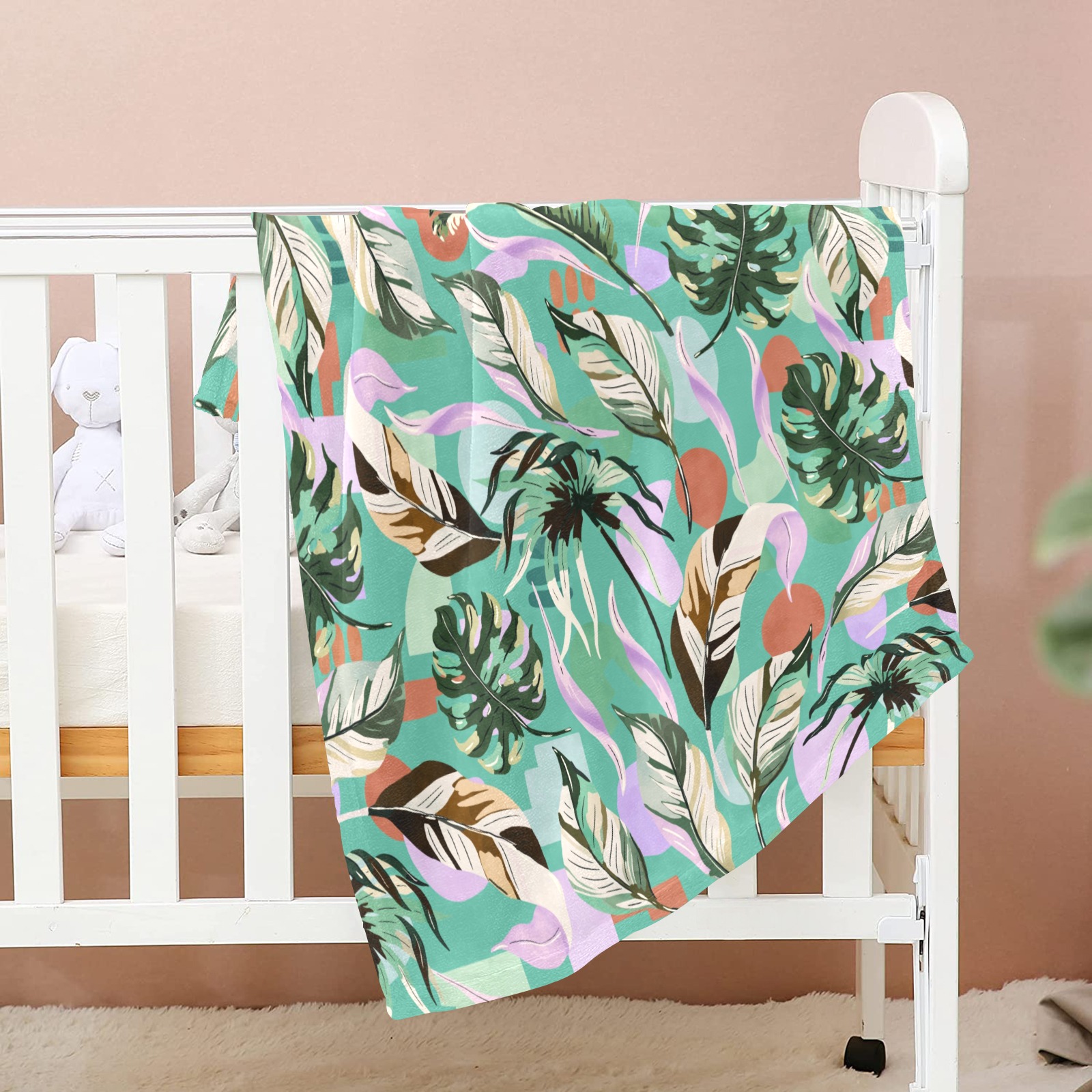 Tropical abstract shapes 58 Baby Blanket 40"x50"