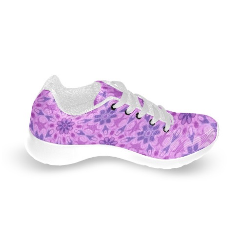 Lavender Abstract Floral Kid's Running Shoes (Model 020)