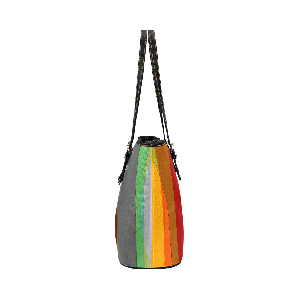 Colorful Abstract 118 Leather Tote Bag/Large (Model 1651)