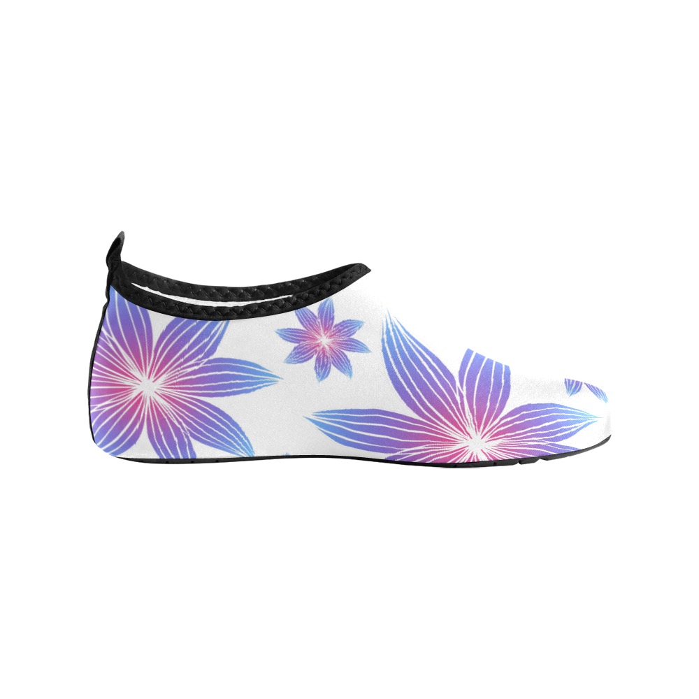 Ô Pink & Blue 8 Petal Blossom Women's Slip-On Water Shoes (Model 056)