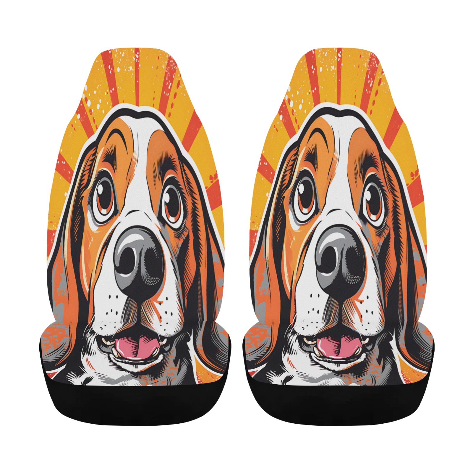Beagle Pop Art Car Seat Cover Airbag Compatible (Set of 2)