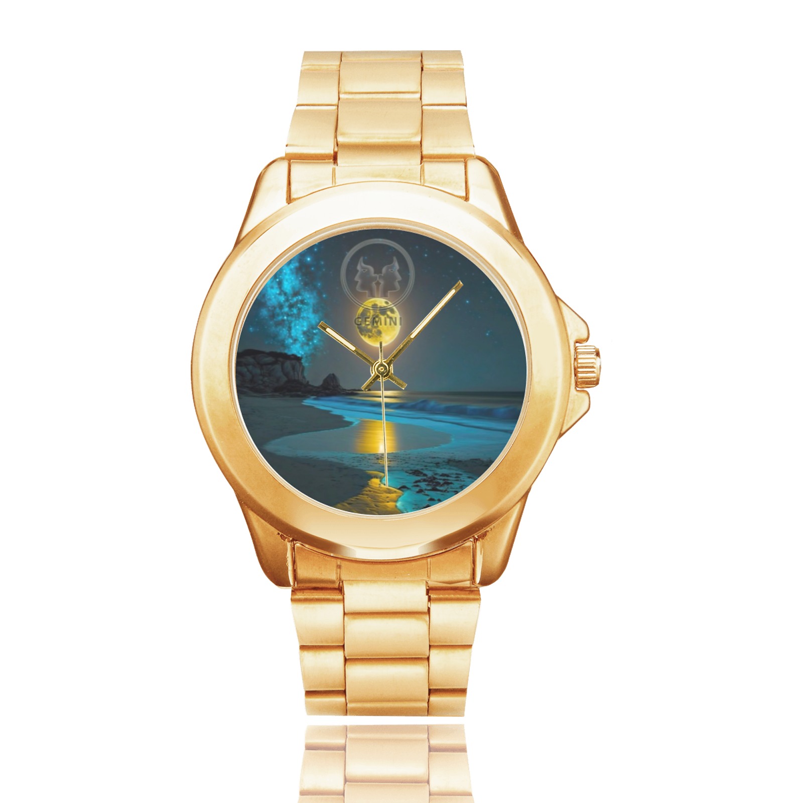 Moon with Gemini Custom Gilt Watch(Model 101)