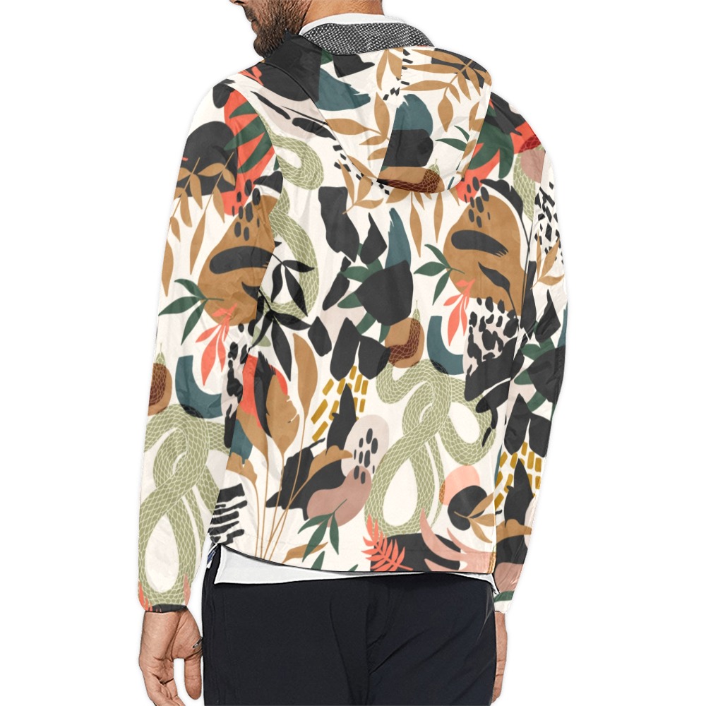 Abstract snakes shapes nature 63V Unisex All Over Print Windbreaker (Model H23)