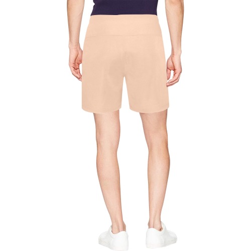 color apricot Men's Mid-Length Beach Shorts (Model L47)