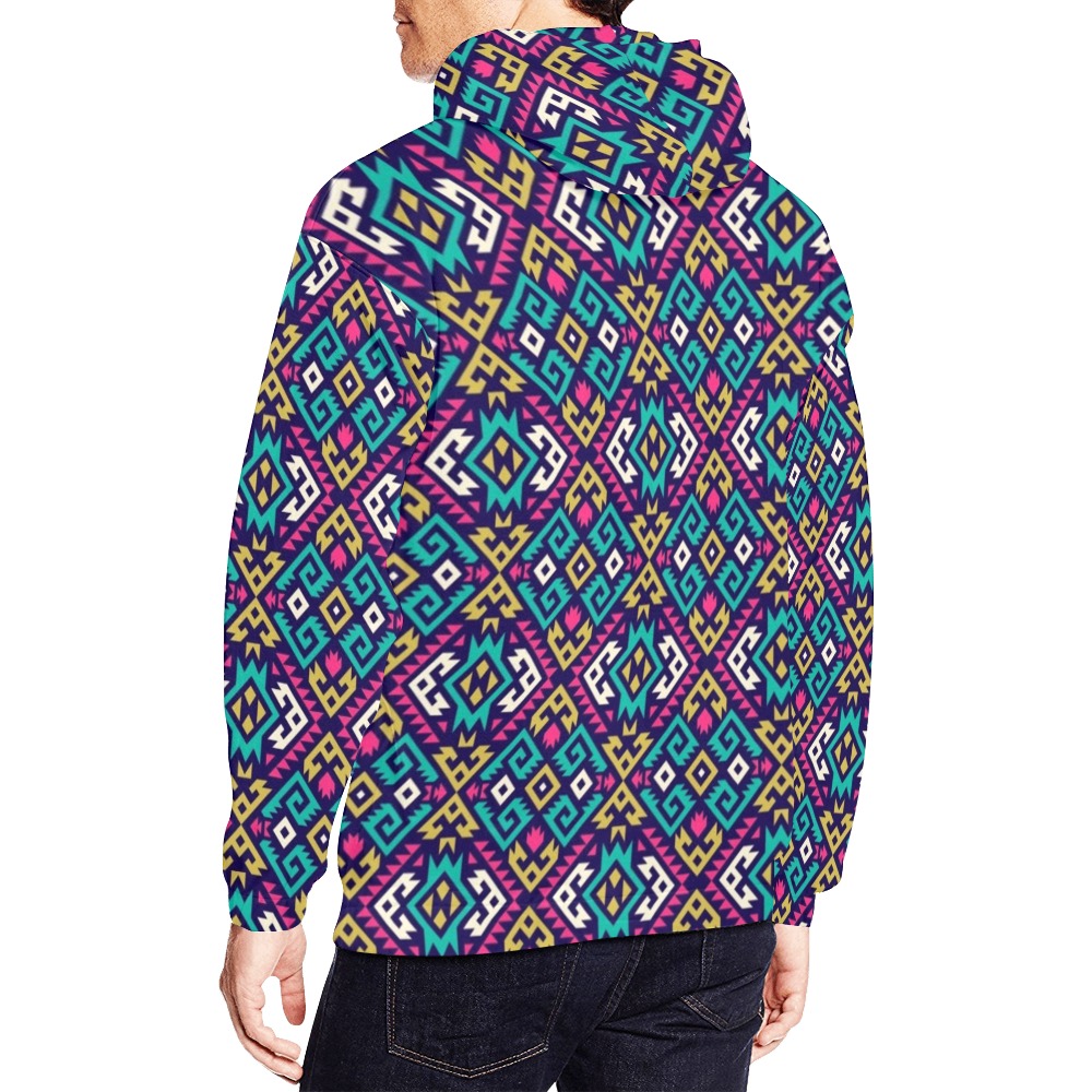 Abstract Pattern Colorful All Over Print Hoodie for Men (USA Size) (Model H13)