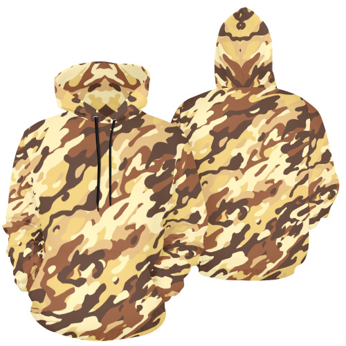 Modern Desert Fashion Camouflage All Over Print Hoodie for Women (USA Size) (Model H13)