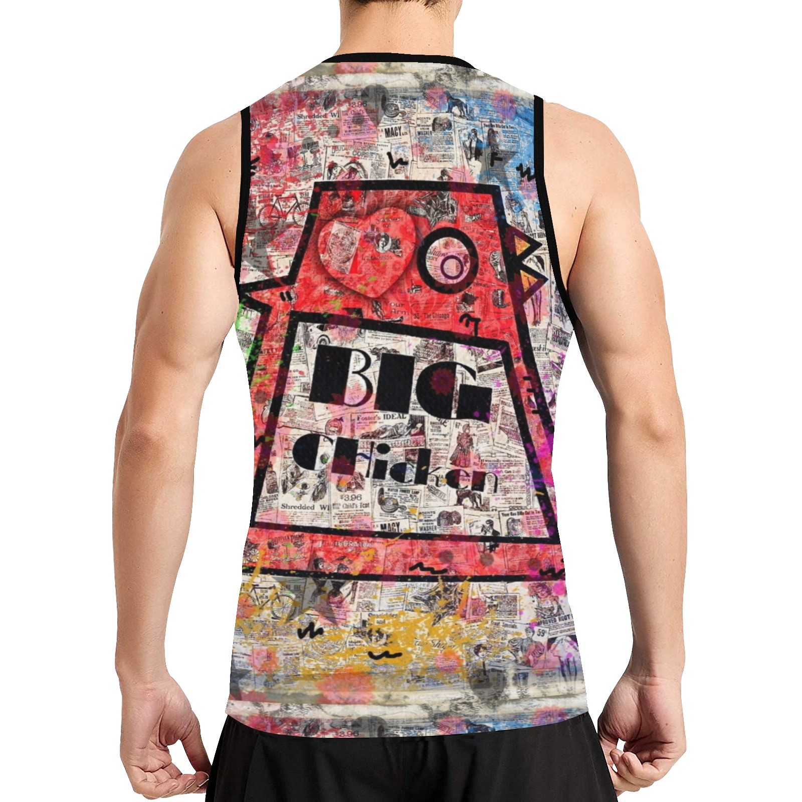 Big Chicken Paper by Nico Bielow All Over Print Basketball Jersey