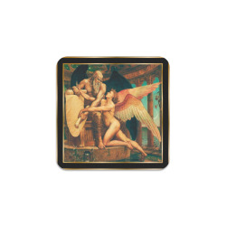 First Remastered Version of The Roll of Fate by Walter Crane Square Coaster