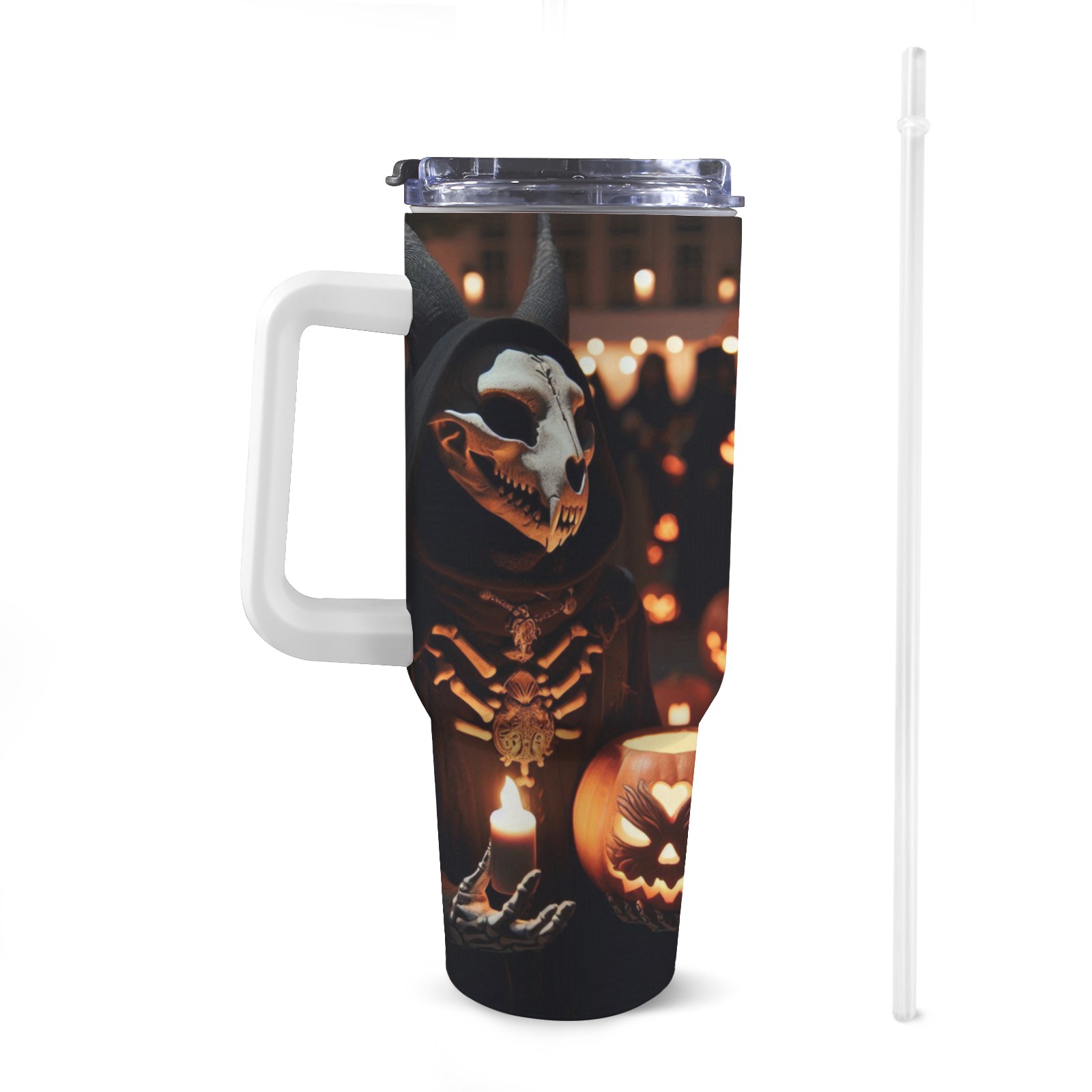 halloween_efChannel27 40oz Tumbler with White Handle