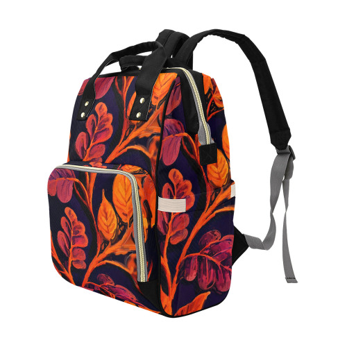 flowers botanic art (10) backpack Multi-Function Diaper Backpack/Diaper Bag (Model 1688)