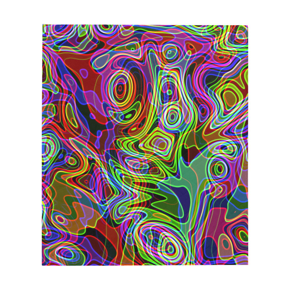 Abstract Retro Neon Pattern Background Design Quilt 60"x70"