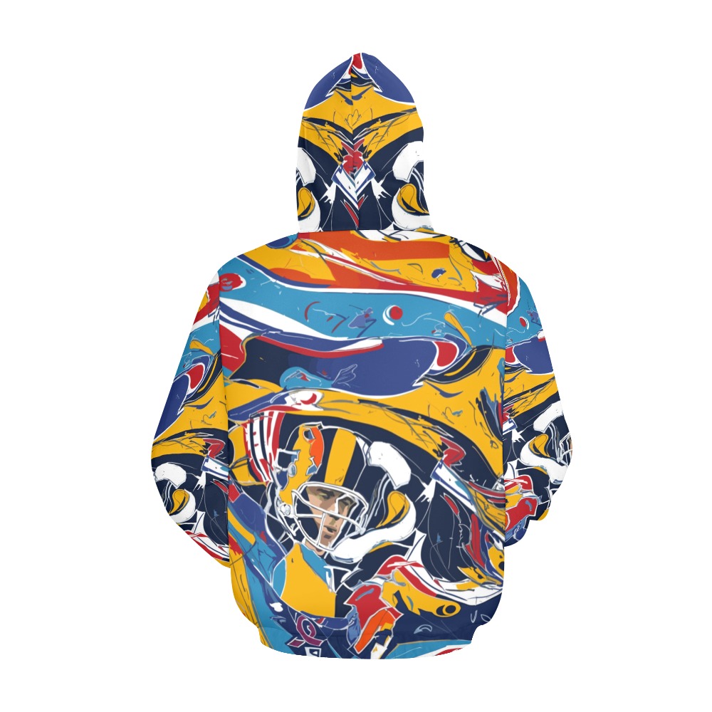 American football champion colorful abstract art. All Over Print Hoodie for Men (USA Size) (Model H13)