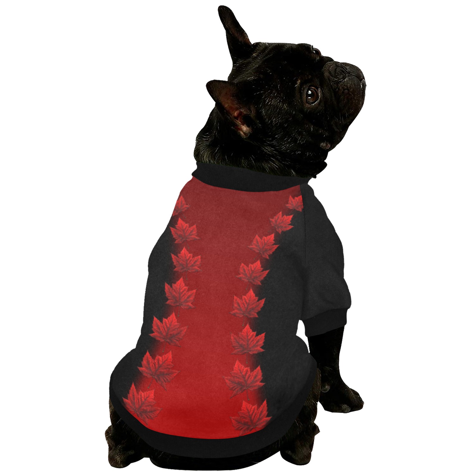 Canada Maple Leaf Dog Shirts Pet Dog Round Neck Shirt