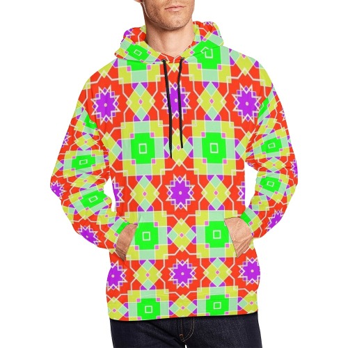 Fractoberry Bright Colors 007MH All Over Print Hoodie for Men (USA Size) (Model H13)