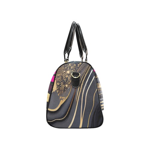 pink, black and gold purse design New Waterproof Travel Bag/Small (Model 1639)