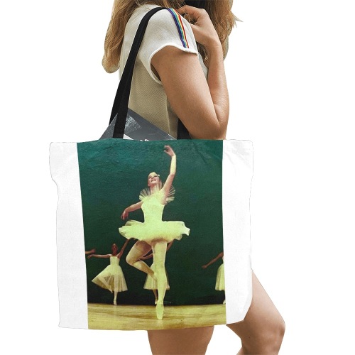 Ballerina All Over Print Canvas Tote Bag/Large (Model 1699)
