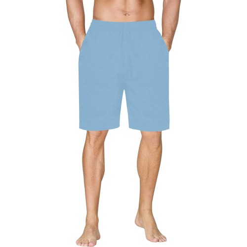 blue All Over Print Basketball Shorts with Pocket